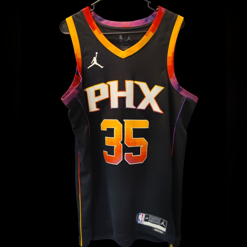 Jordan NBA Kevin Durant #35 Black&Orange Phoenix Suns Statement Jersey Size 48
